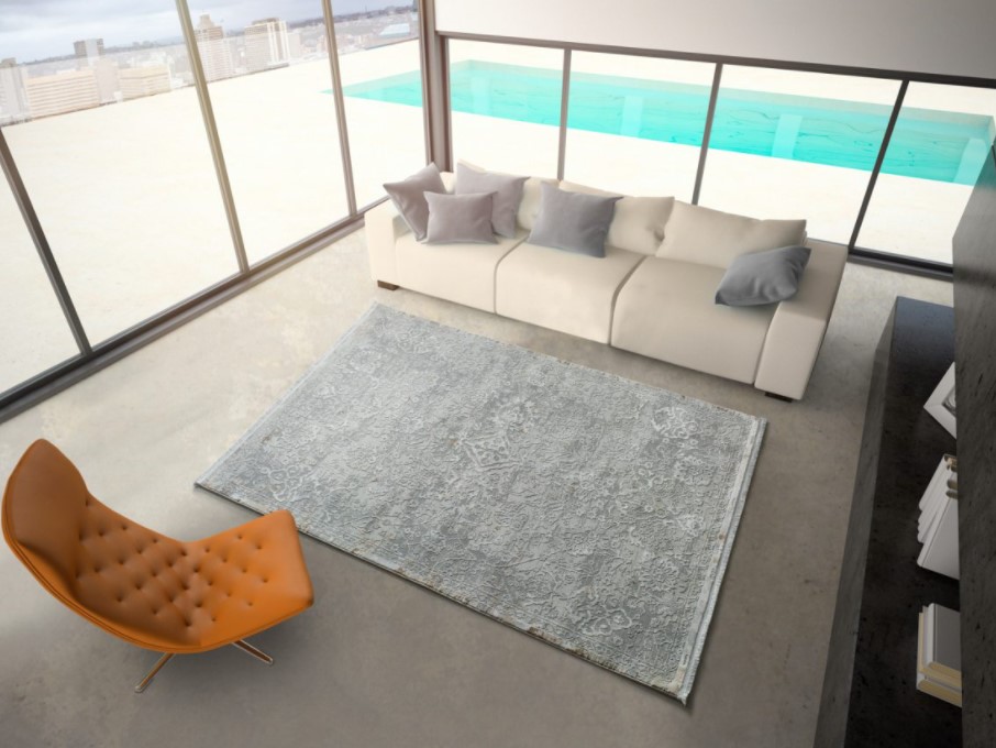 tapete moderno abstracto vintage cinza mundoalfombra