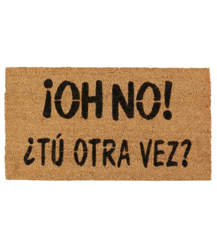 Capacho de fibra de coco com frase divertida