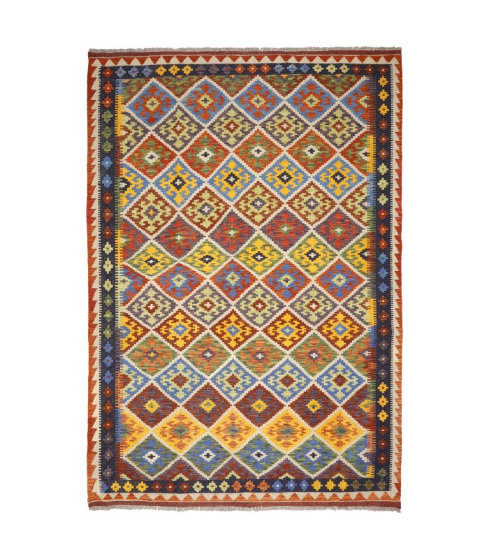 Kilim Maimana 1228 de lã feito à mão