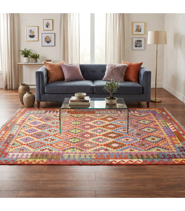 Kilim feito à mão numa sala
