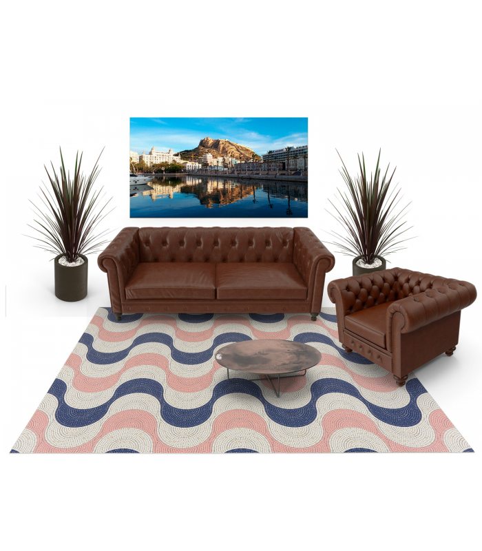 Tapete de vinil com mosaico de ondas