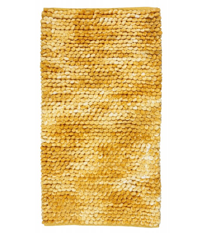 Tapete trançado Coral Nudos amarelo mostarda lavável